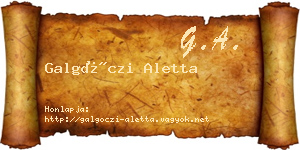 Galgóczi Aletta névjegykártya
